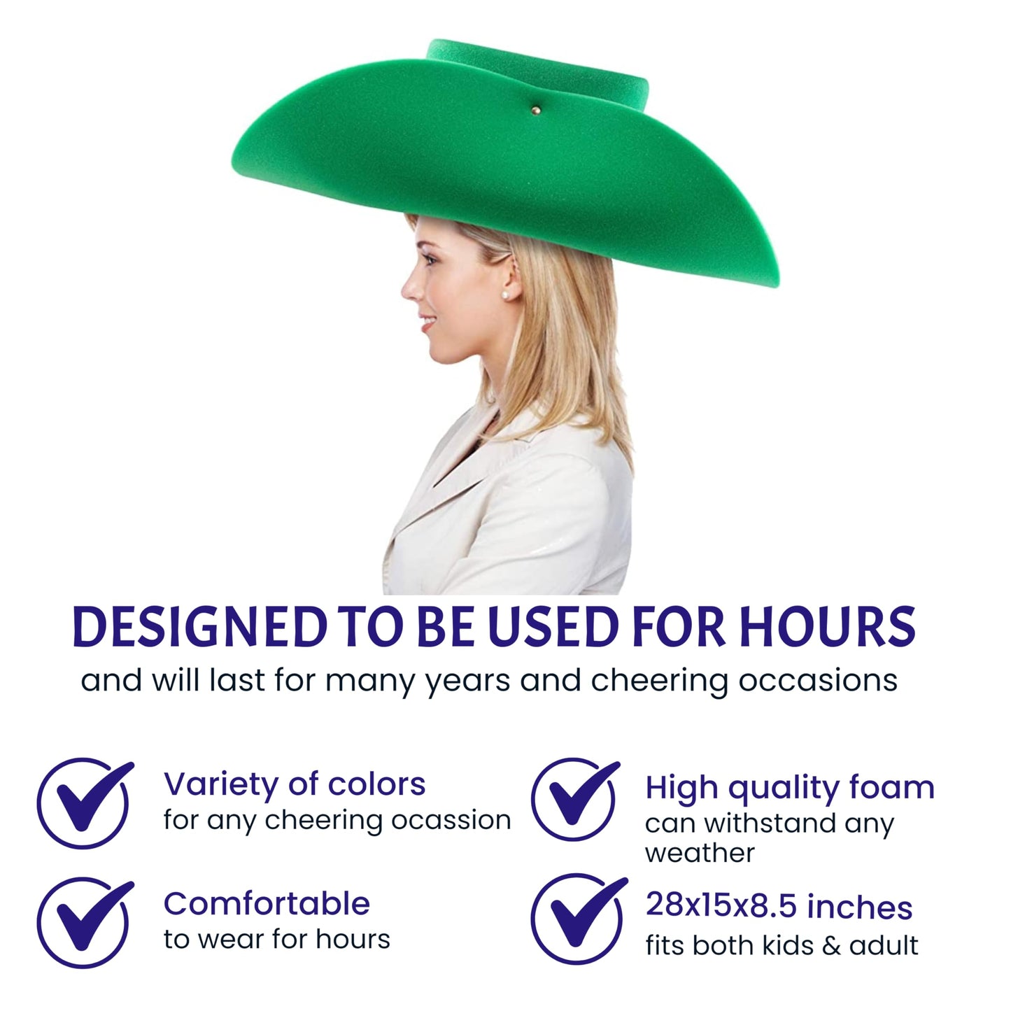 FUNSTITUTION Giant Red Foam Cowboy Hat – Oversized, One-Size-Fits-All for All Ages
