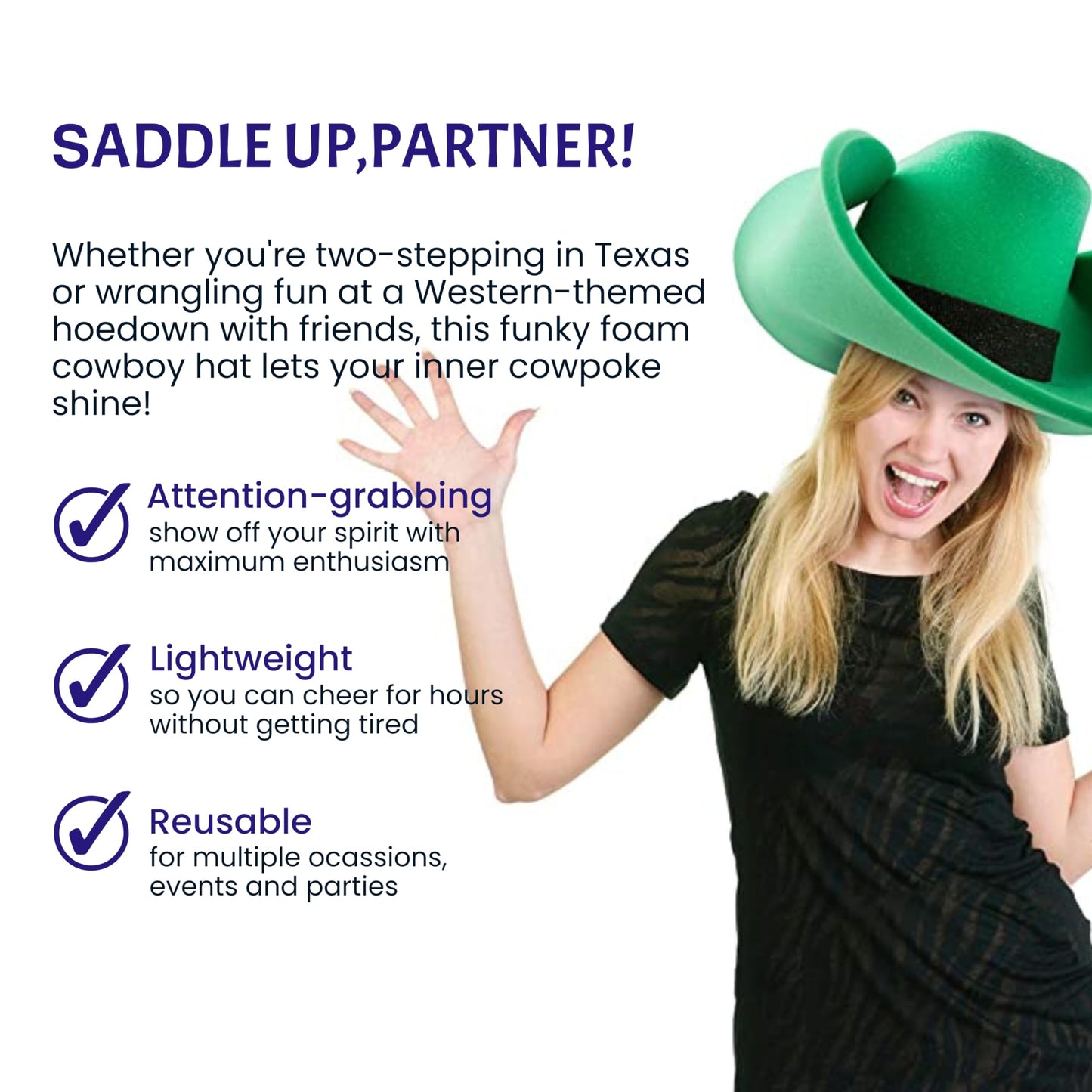 FUNSTITUTION Giant Red Foam Cowboy Hat – Oversized, One-Size-Fits-All for All Ages