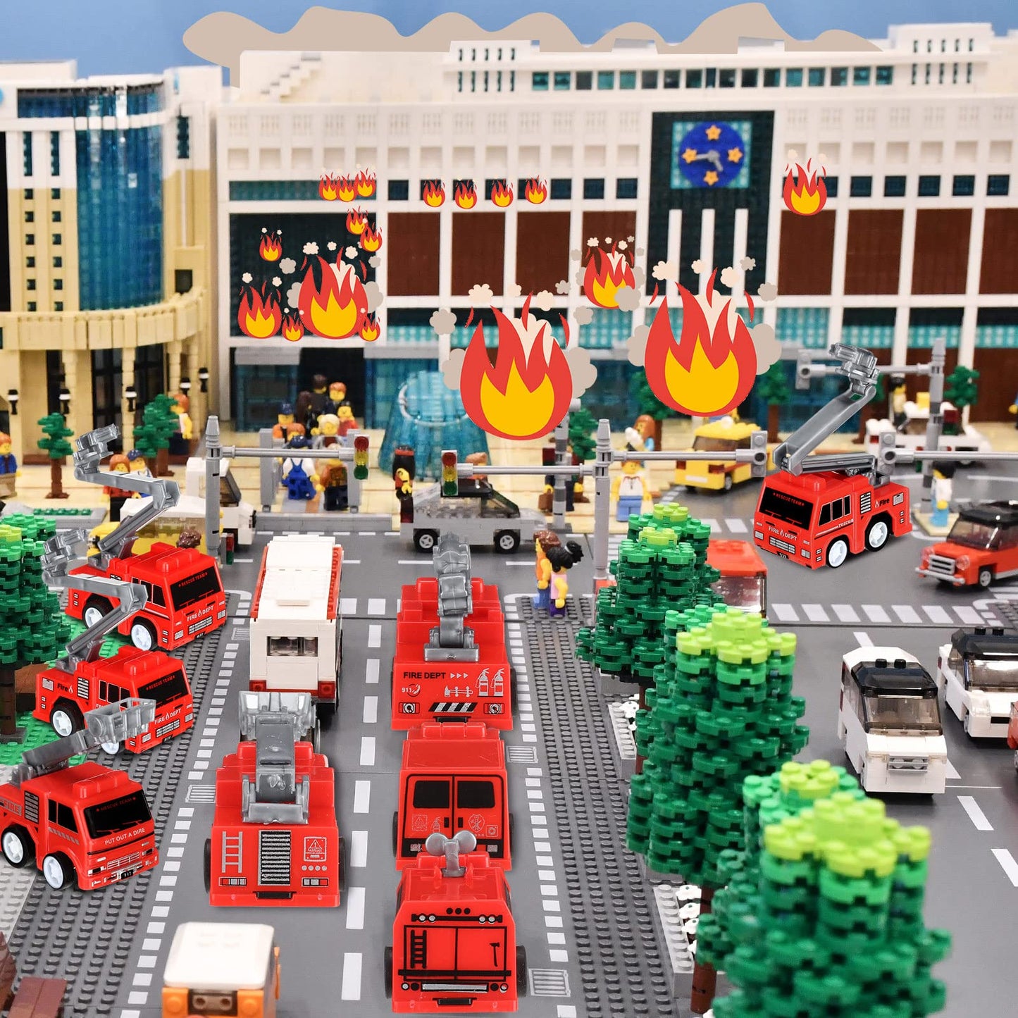 Funtery Mini Pullback Fire Truck Toys Bulk – 48-Piece Set, 4 Styles, Party Favors for Kids 3+
