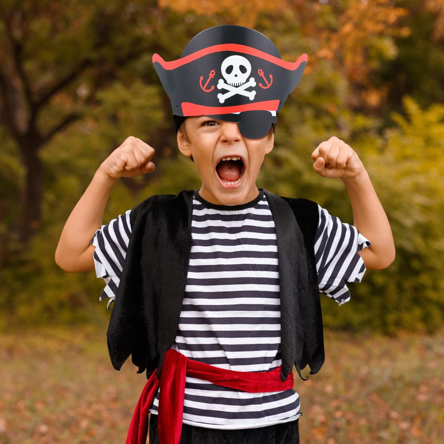 Funtery 48 Pcs Pirate Hat Party Accessories – Classic Kids Pirate Hats for Halloween & Cosplay