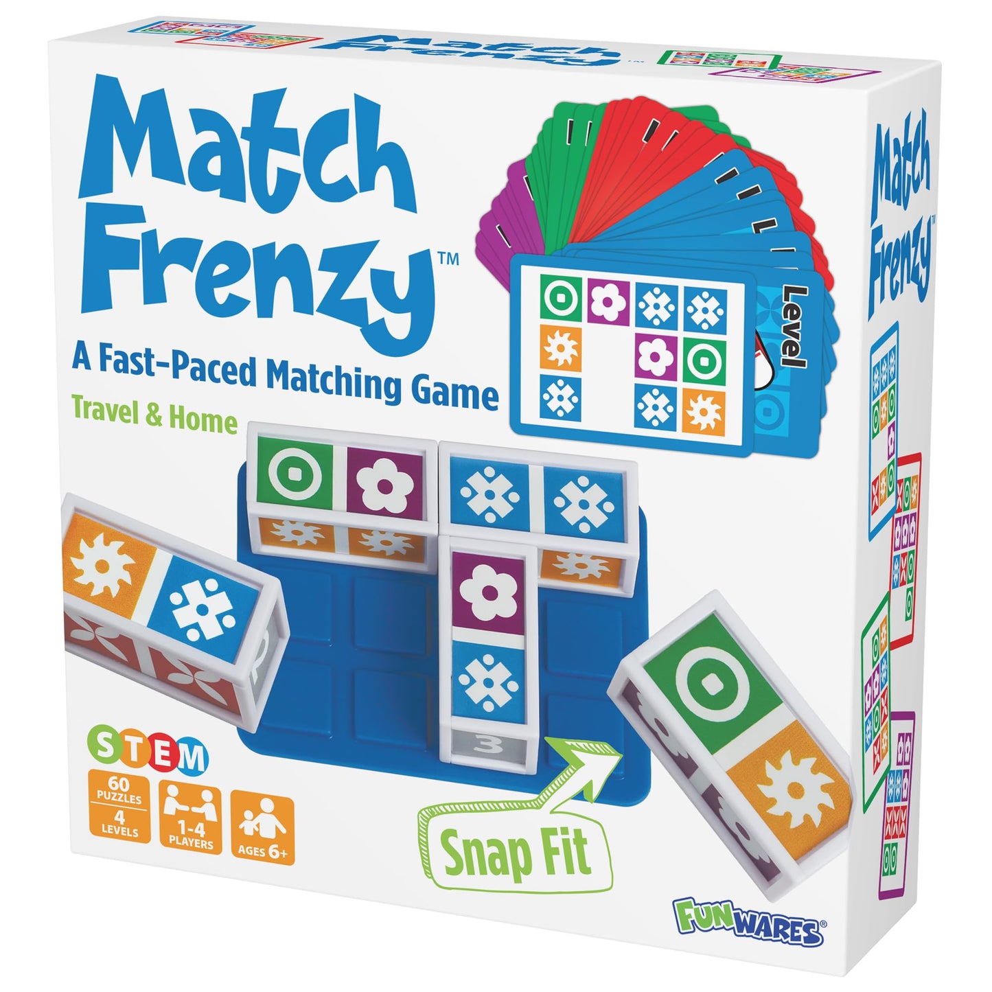 Funwares Match Frenzy: Portable Pattern Matching Puzzle Game for Travel & Family Play