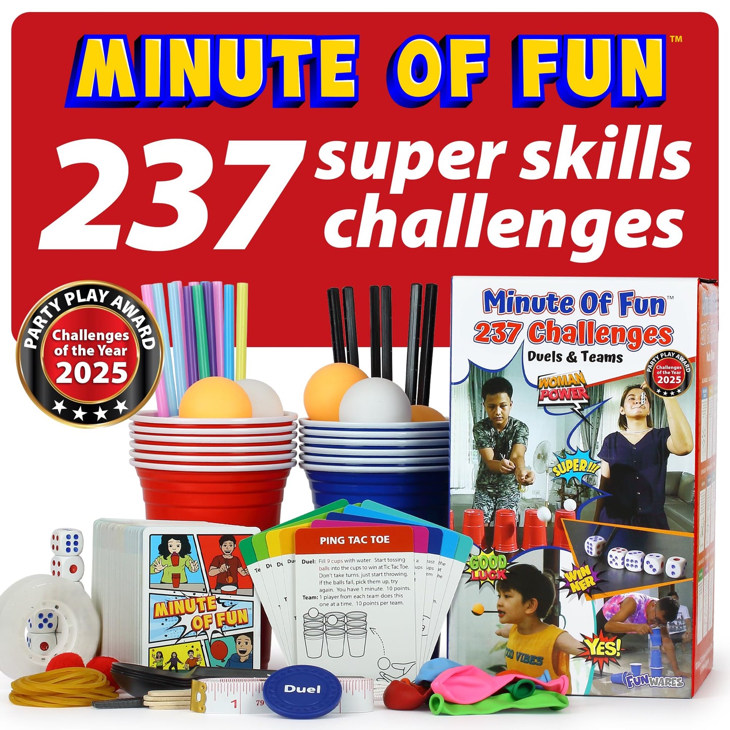Funwares Original 237 Minute of Fun Games – Family & Travel Pack (2-12 Players)