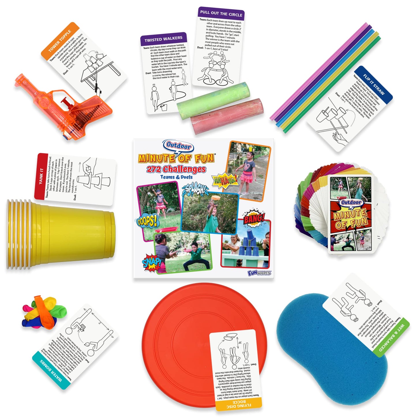 Funwares Original 272 Outdoor Minute of Fun Games — Ready to Play, 2–12 Players