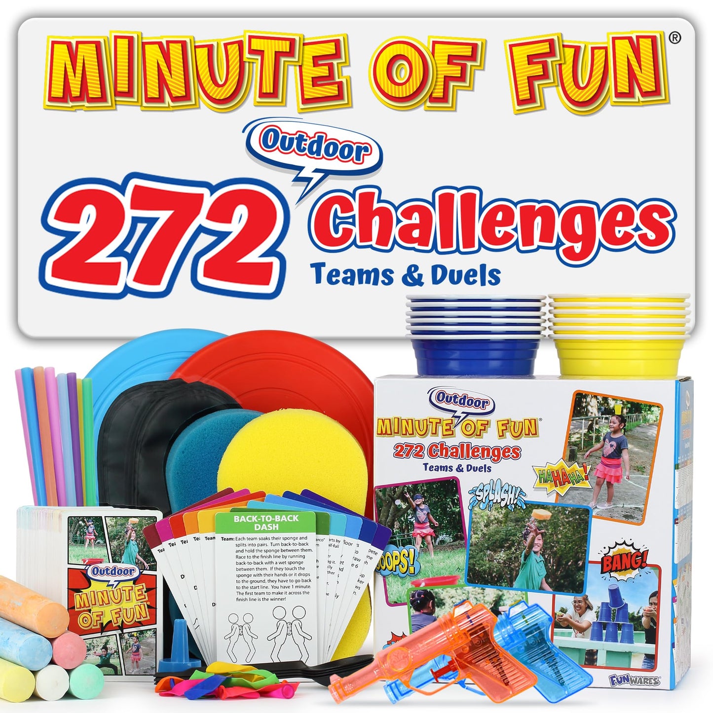 Funwares Original 272 Outdoor Minute of Fun Games — Ready to Play, 2–12 Players