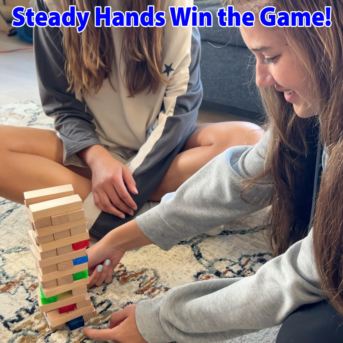 Funwares Stack Attack: Wooden Blocks Stacking Game with Beverage Twist - Family Fun