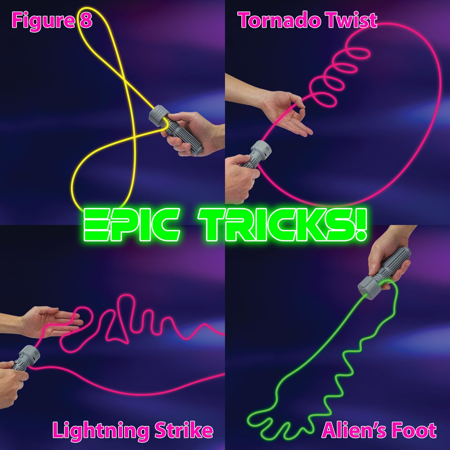 Funwares String Thing - Glowing String Toy with Built-in Blacklight | Rechargeable Fun for All Ages