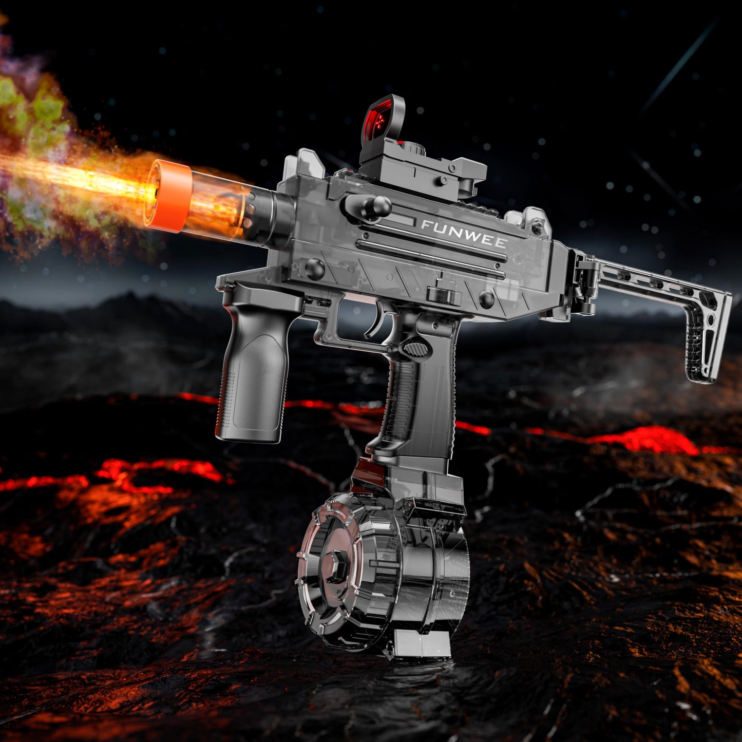 Funwee 2025 Electric Water Gun with Type-C Charging – Foggy Effect, Long Range Blaster (Black)