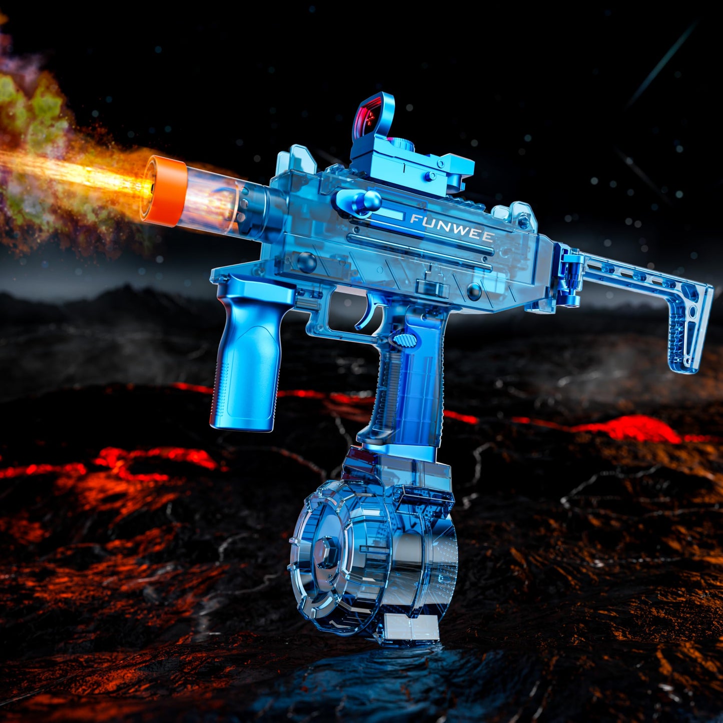 Funwee 2025 Electric Water Gun – Type-C Charge, Foggy Effect, Long Range (Blue)