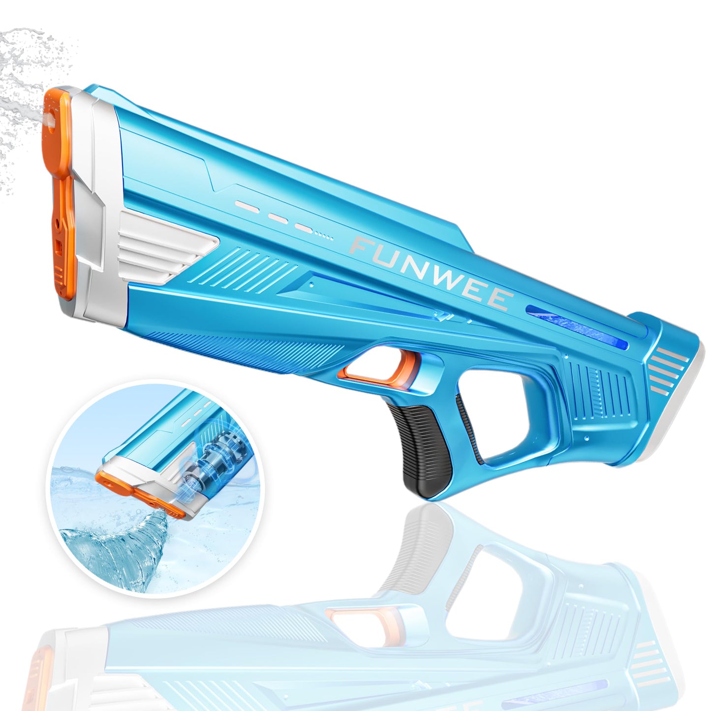 Funwee Electric Water Gun for Adults & Kids – High-Powered Auto Water Blaster with 28-32 ft Range