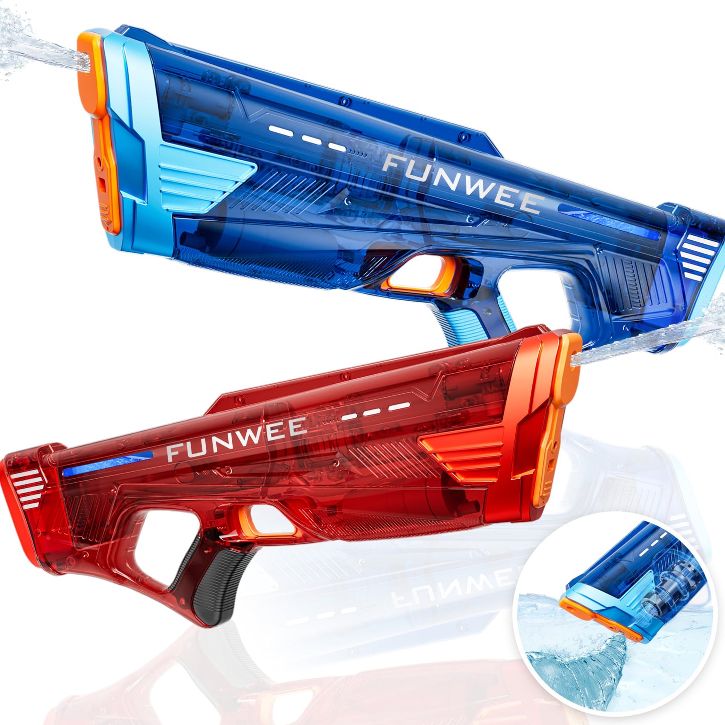 Funwee 2 Pack Electric Water Gun – High-Power Auto Water Blaster for Adults & Kids