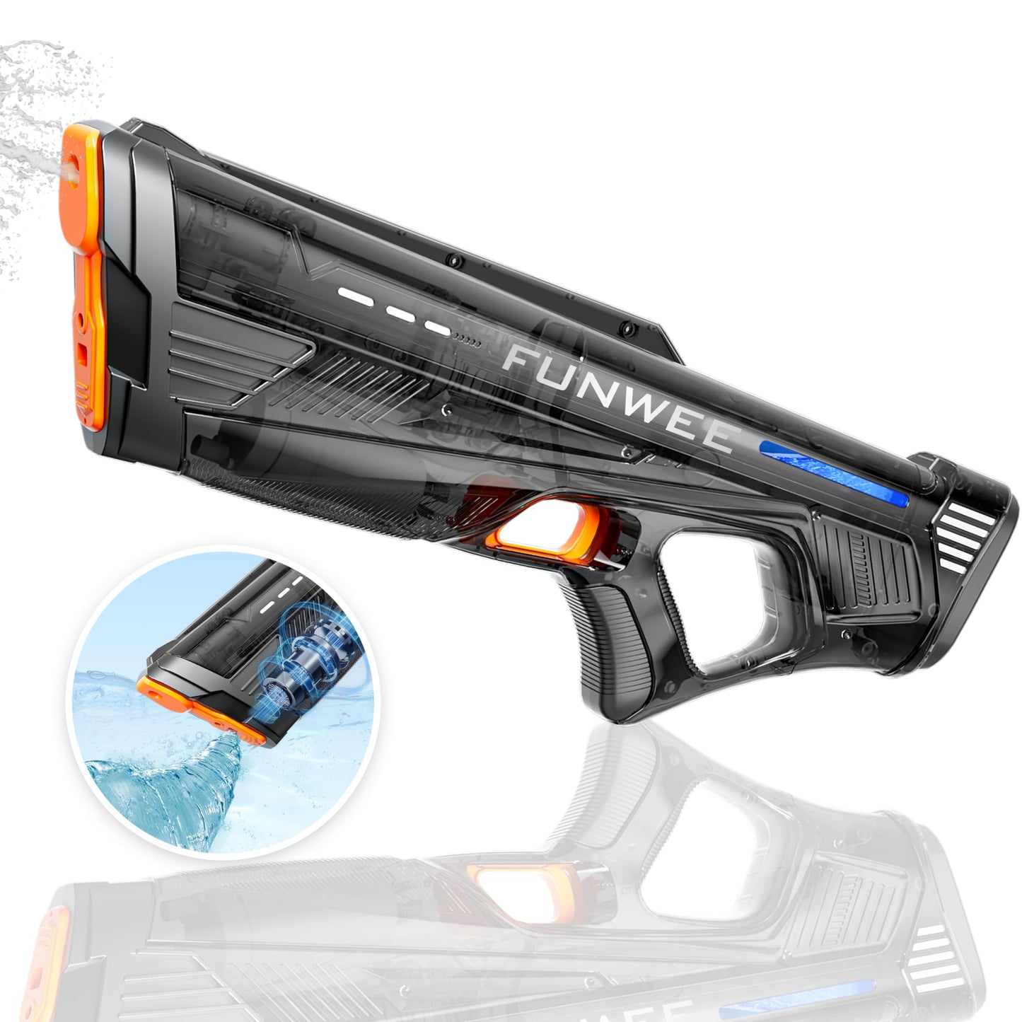 Funwee Electric Water Gun for Adults & Kids — High-Powered Auto Water Blaster with 28–32 ft Range