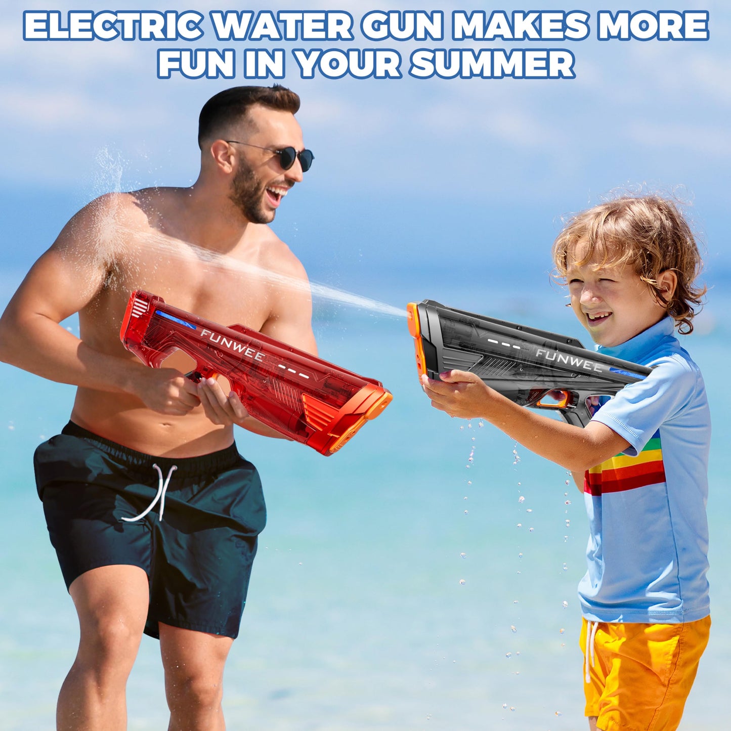 Funwee Electric Water Gun for Kids & Adults – Auto Water Blaster with Long Range