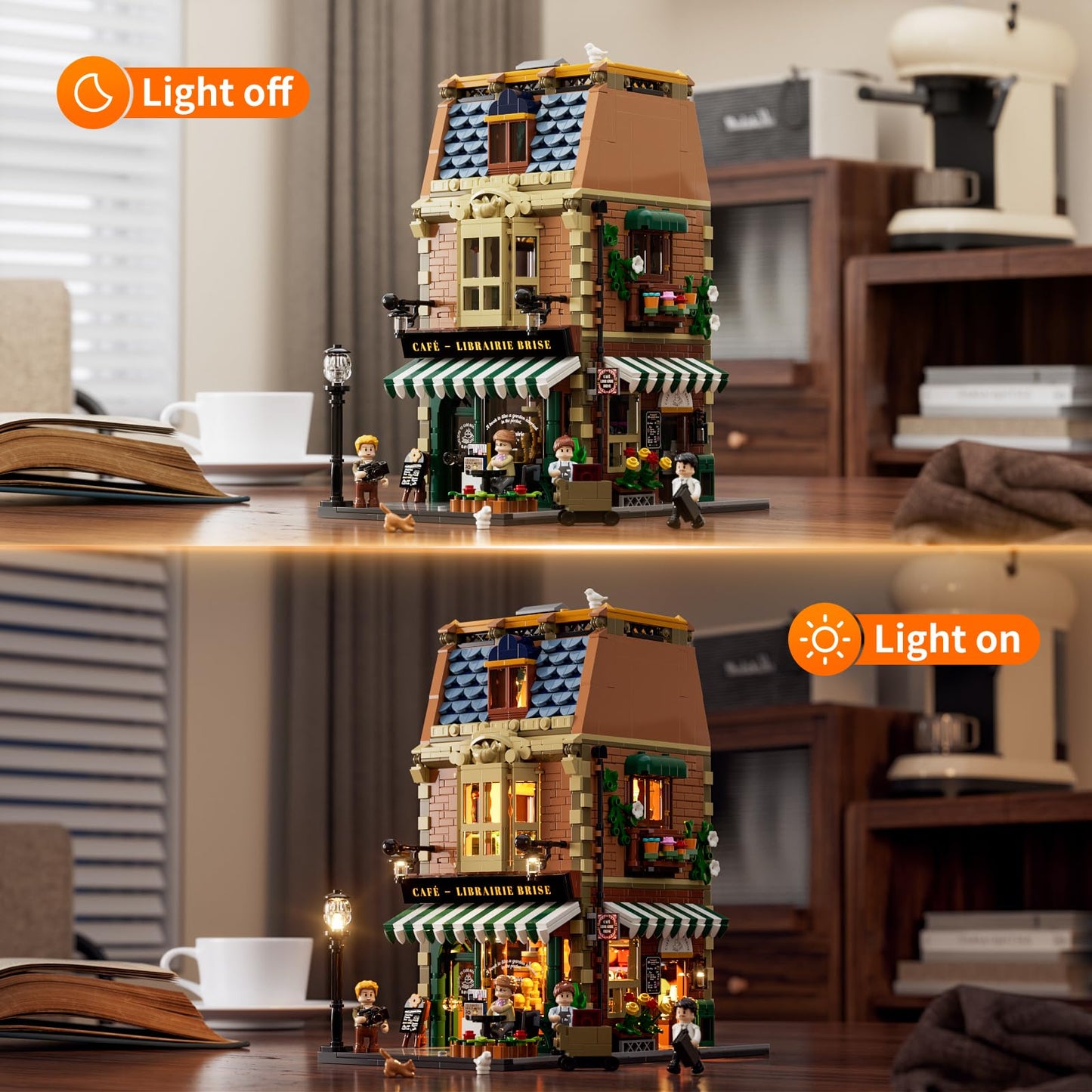 Funwhole Book-Cafe Lighting Set - 1718-Piece Modular Coffee House