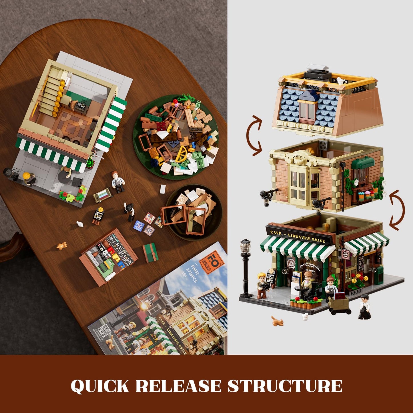 Funwhole Book-Cafe Lighting Set - 1718-Piece Modular Coffee House