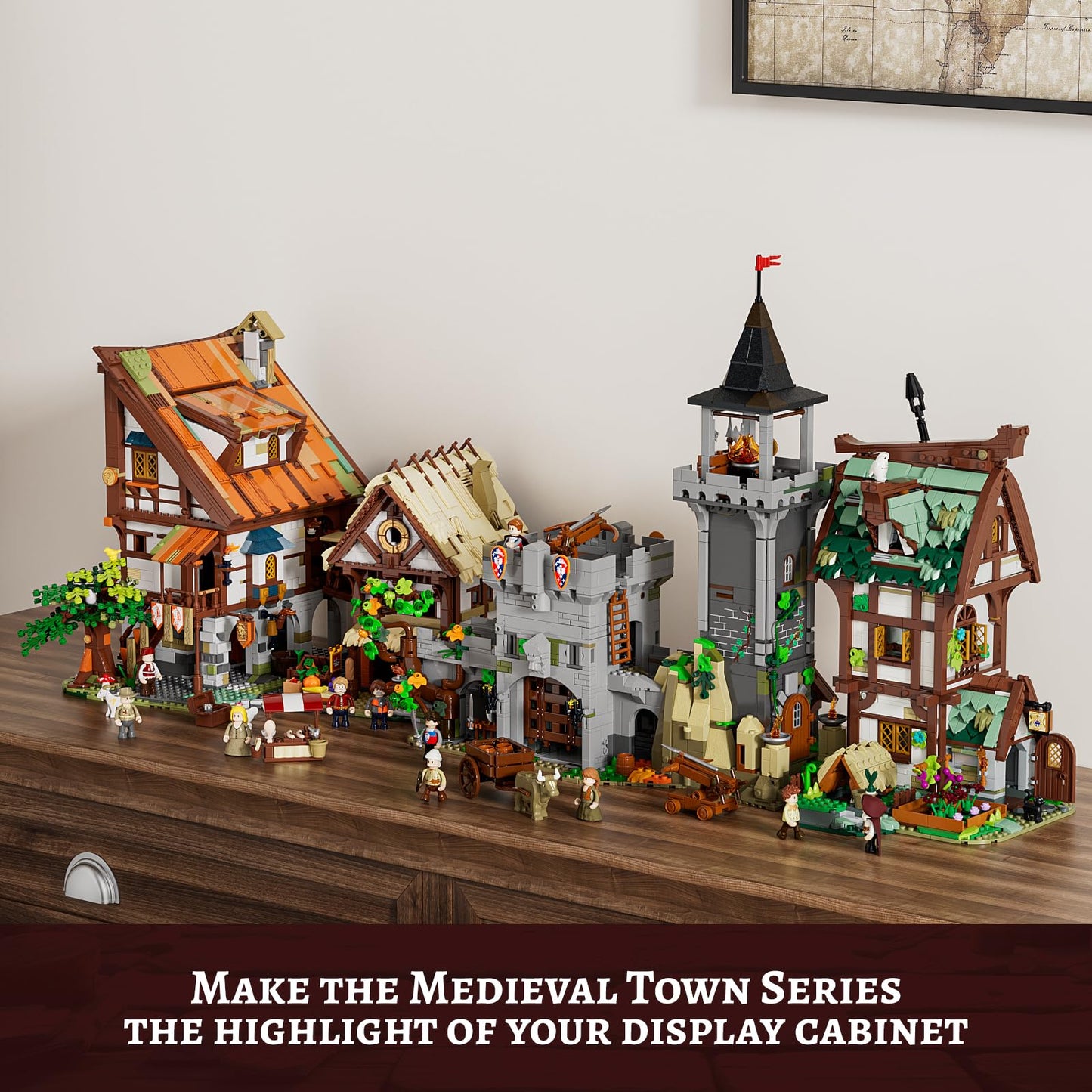 FUNWHOLE Medieval Watchtower Lighting Set – Guardiance Castle 1625 Pcs