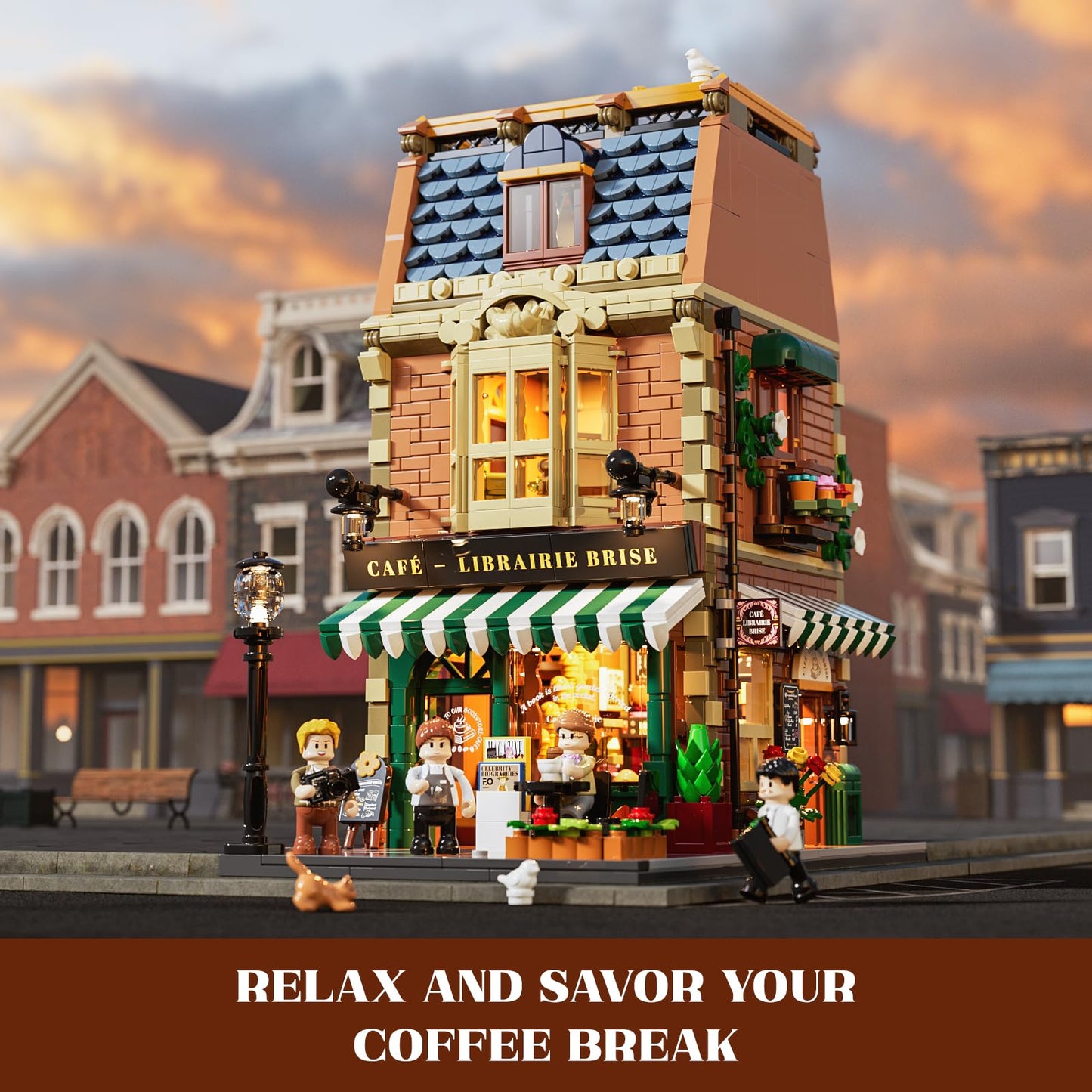 Funwhole Book-Cafe Lighting Set - 1718-Piece Modular Coffee House
