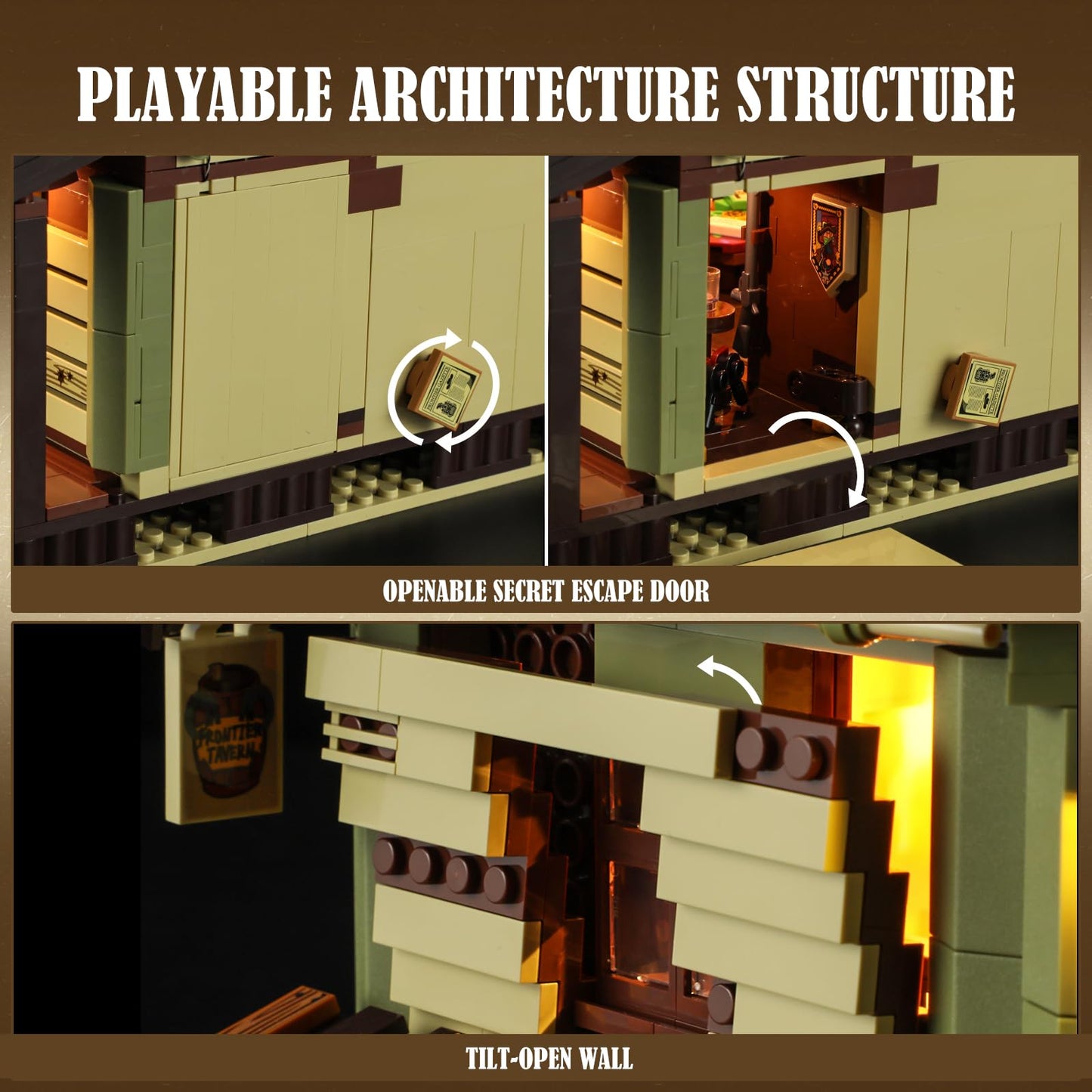 FUNWHOLE Western-Saloon Lighting Building-Bricks Set – 2026 Pcs for Adults & Teens