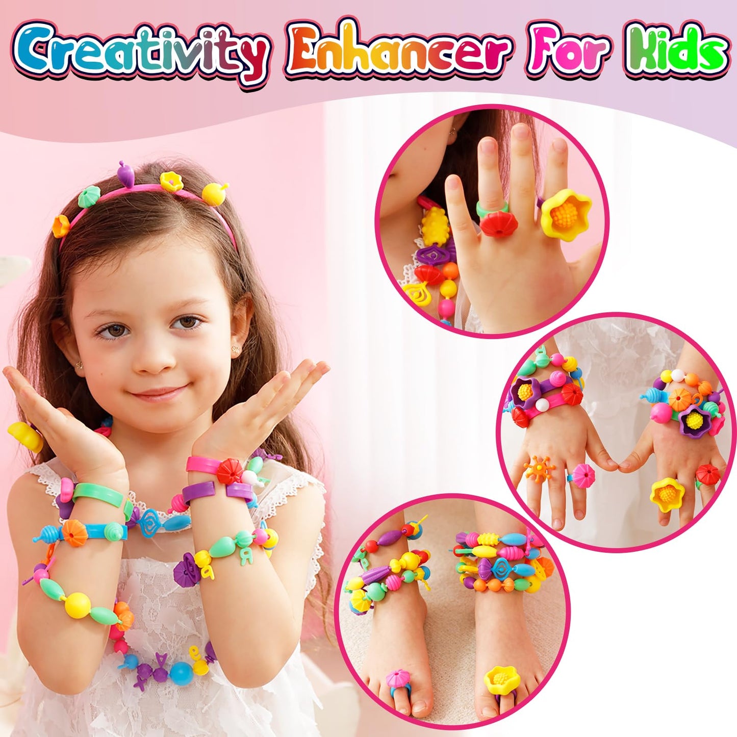 FUNZBO 520+ Snap Pop Beads Kit | Jewelry Craft for Kids Ages 3-8