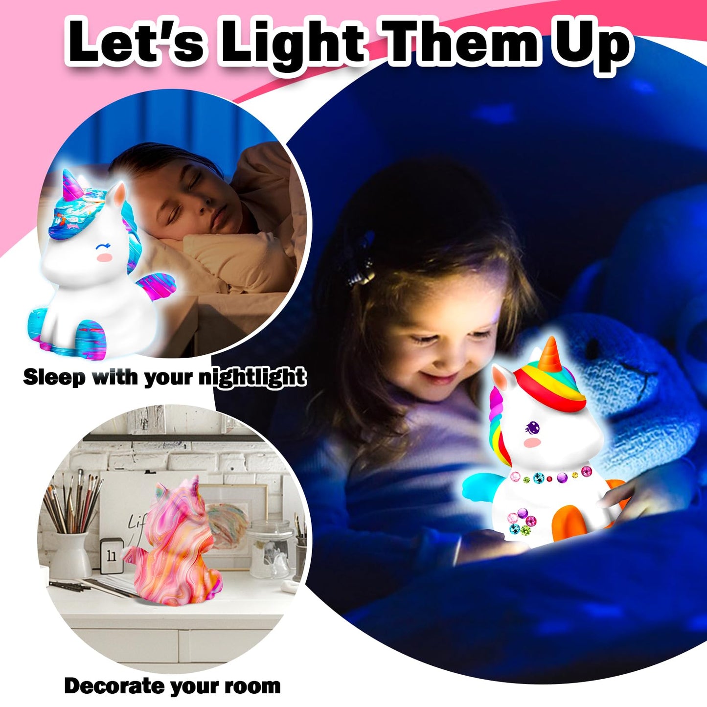 FUNZBO Paint Your Own Unicorn Lamp Kit — DIY Night Light for Kids & Teens