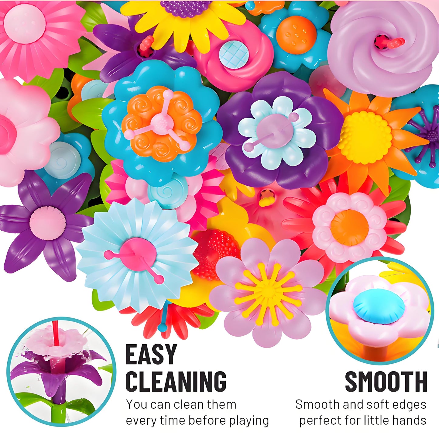 FUNZBO Flower Garden Building Toy Set - 109pcs STEM Montessori for Kids 2-8