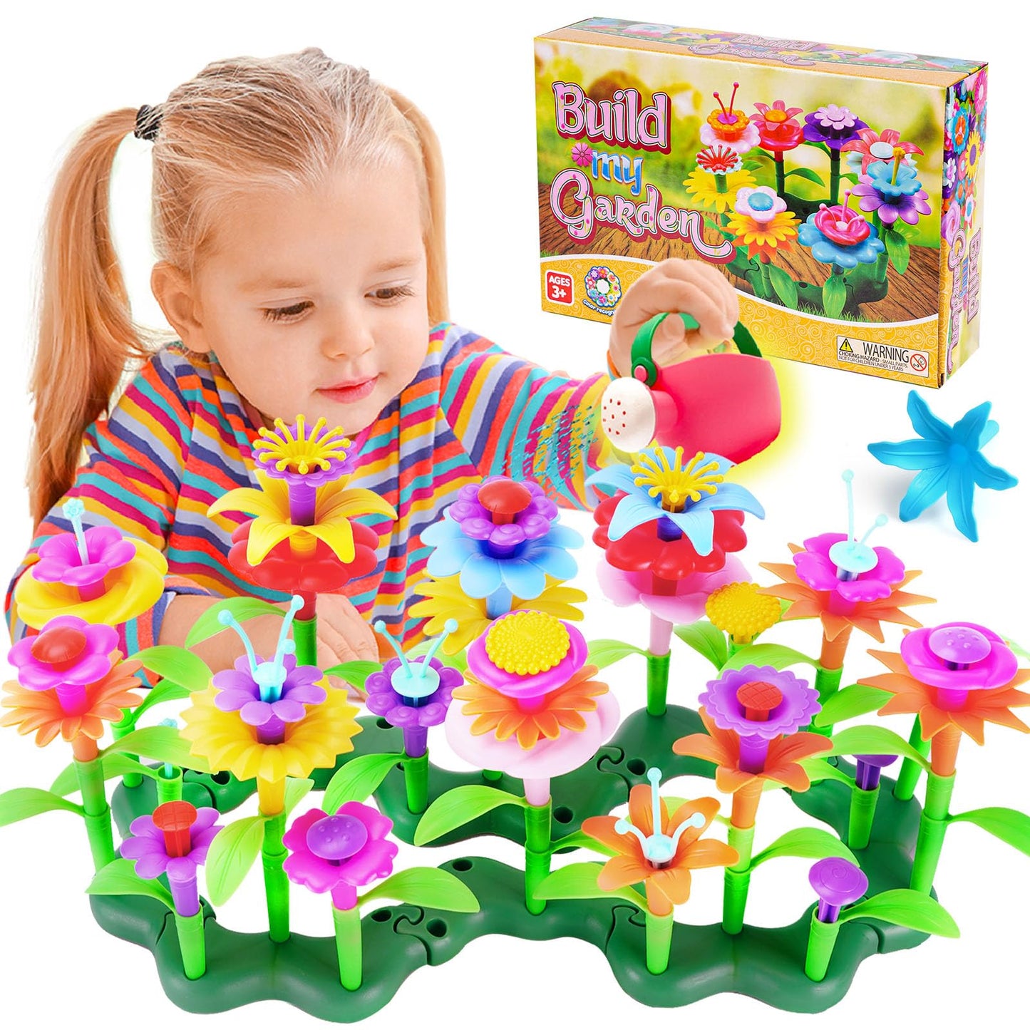 FUNZBO 99pcs Flower Garden Building Toys Set – STEM Montessori Educational Toy for Ages 3-9