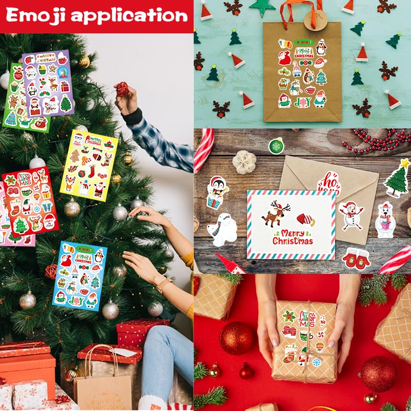 FunzPlay 399Pcs Christmas Stickers – 24 Sheets for Cards, Envelopes, and Holiday Crafts