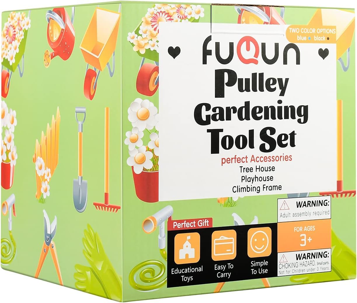 FUQUN Treehouse Pulley System with Bucket Cable – Outdoor Kids Playset