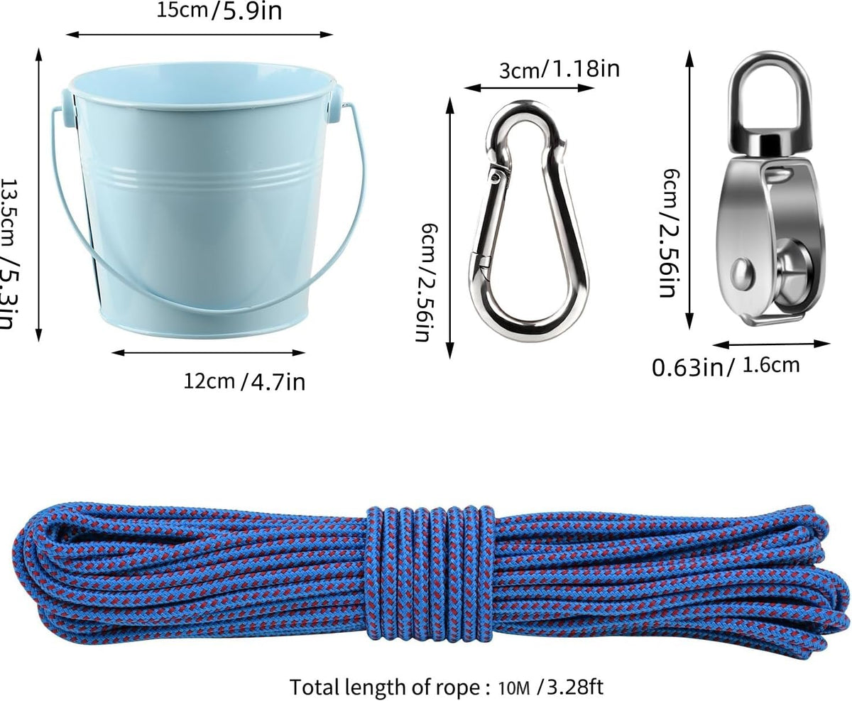 FUQUN Treehouse & Playhouse Accessories — Heavy-Duty Pulley Bucket for Outdoor Play