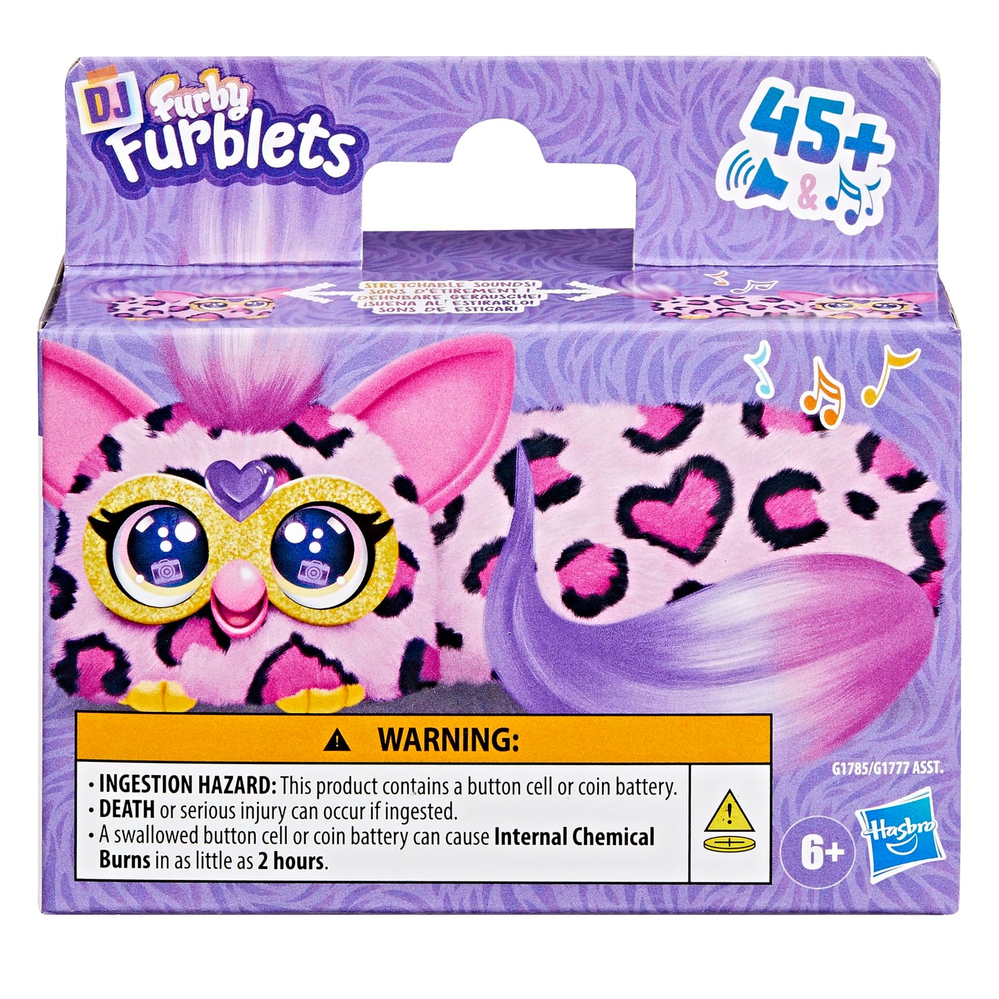 Furby DJ Furblets Kitt-Ee-Luv Mini Electronic Plush Toy – Stretchy Fun, Furbish, Pink Cheetah Print
