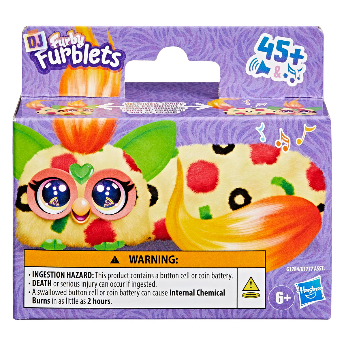 FURBY DJ Furblets Pepp-Oh-Roni Mini Plush Toy – Stretchy, Musical, Furbish, Pizza Colors