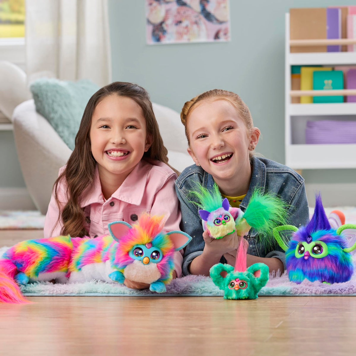 FURBY DJ Furblets Pepp-Oh-Roni Mini Plush Toy – Stretchy, Musical, Furbish, Pizza Colors