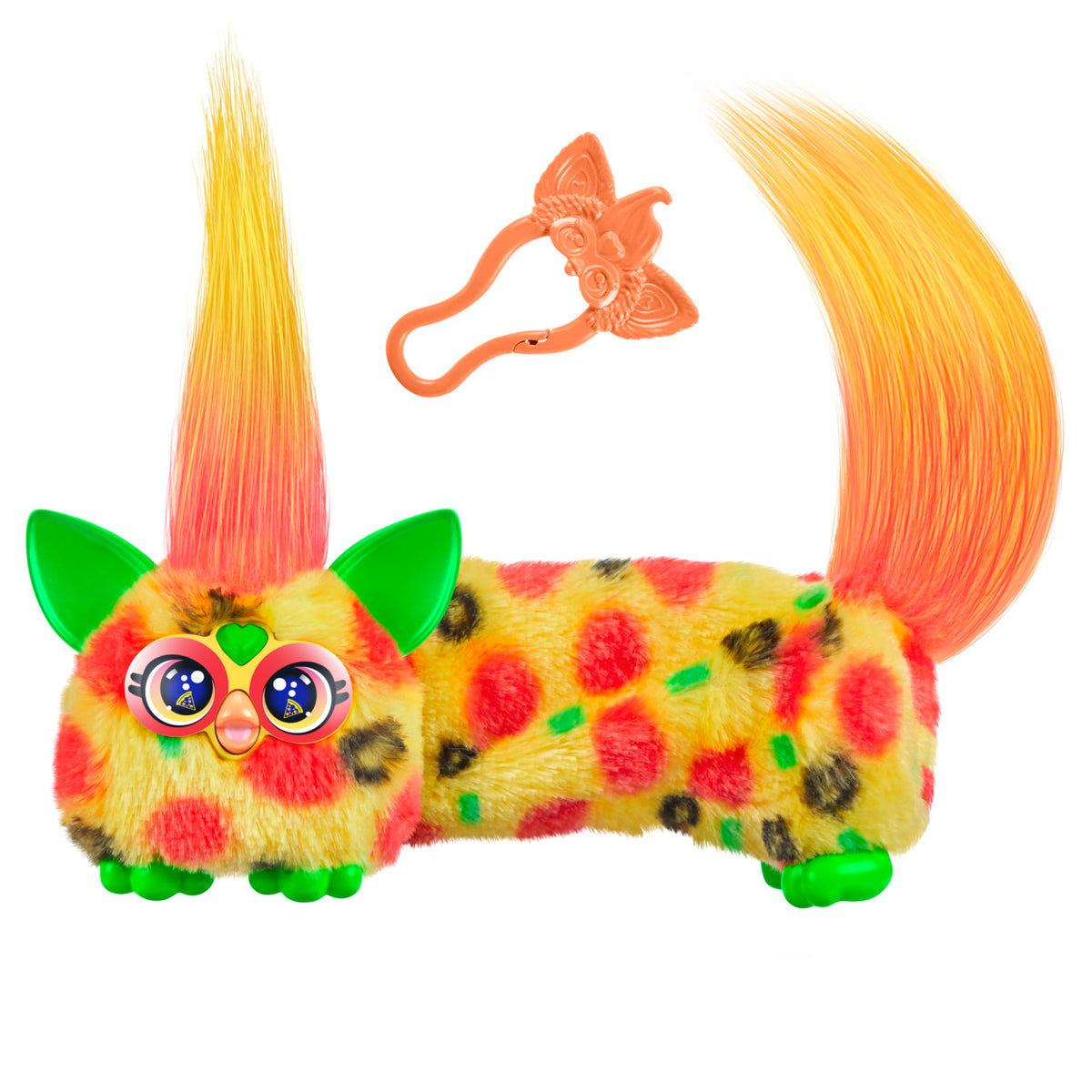 FURBY DJ Furblets Pepp-Oh-Roni Mini Plush Toy – Stretchy, Musical, Furbish, Pizza Colors