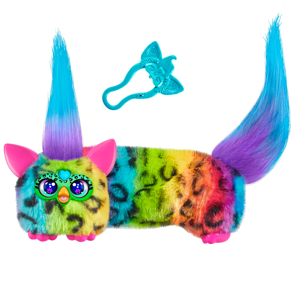 Furby DJ Furblets Rain-Bow-Kat Mini Plush Toy – Stretchy Sounds & Furbish