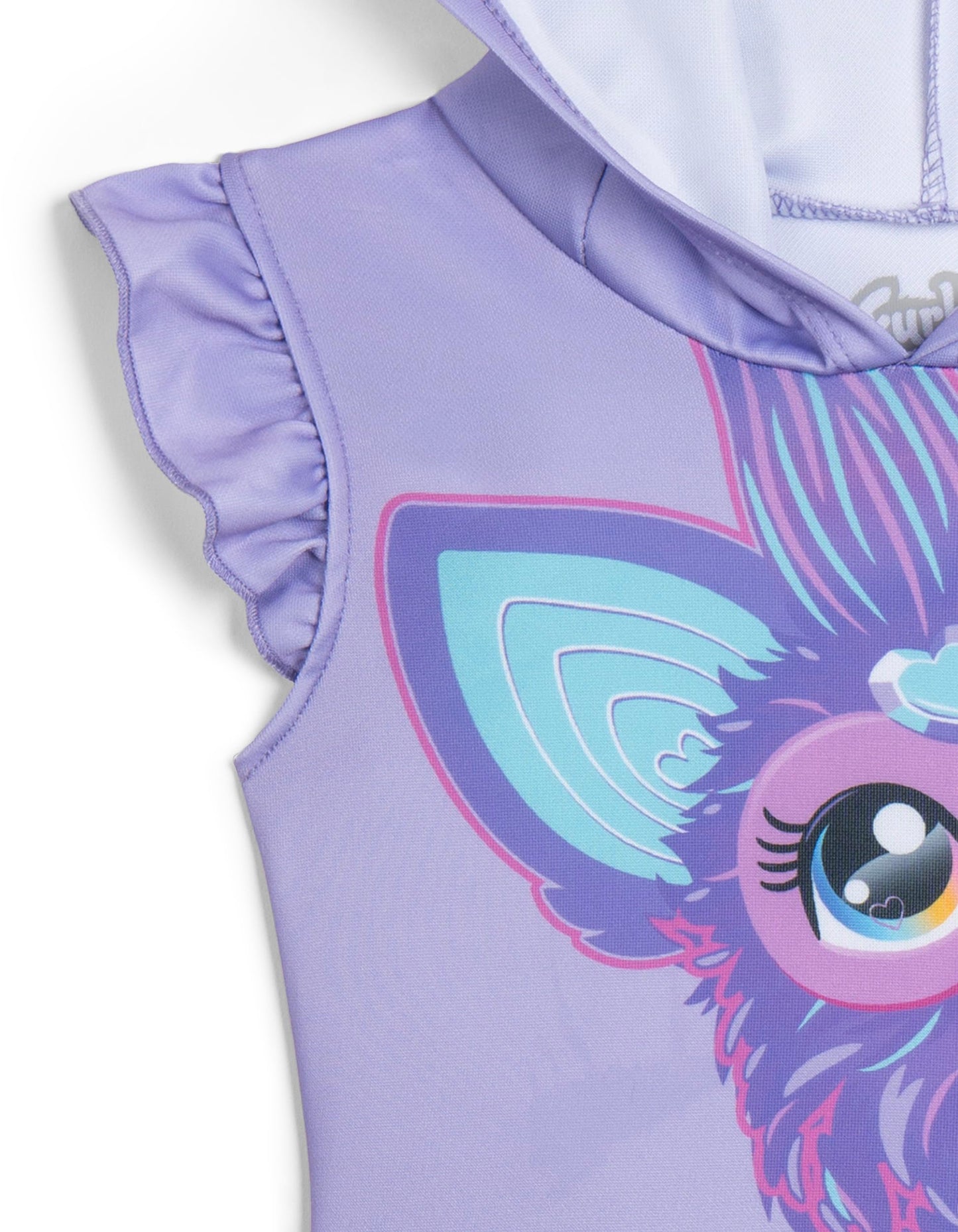 Furby Little Girls Scuba Cosplay Hooded Tulle Tutu Dress – Purple
