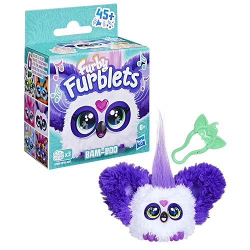 Furby Furblets Bam-Boo Panda Mini Plush — 45+ Sounds, Furbish, Keychain Clip | Ages 6+
