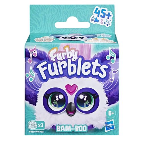 Furby Furblets Bam-Boo Panda Mini Plush — 45+ Sounds, Furbish, Keychain Clip | Ages 6+