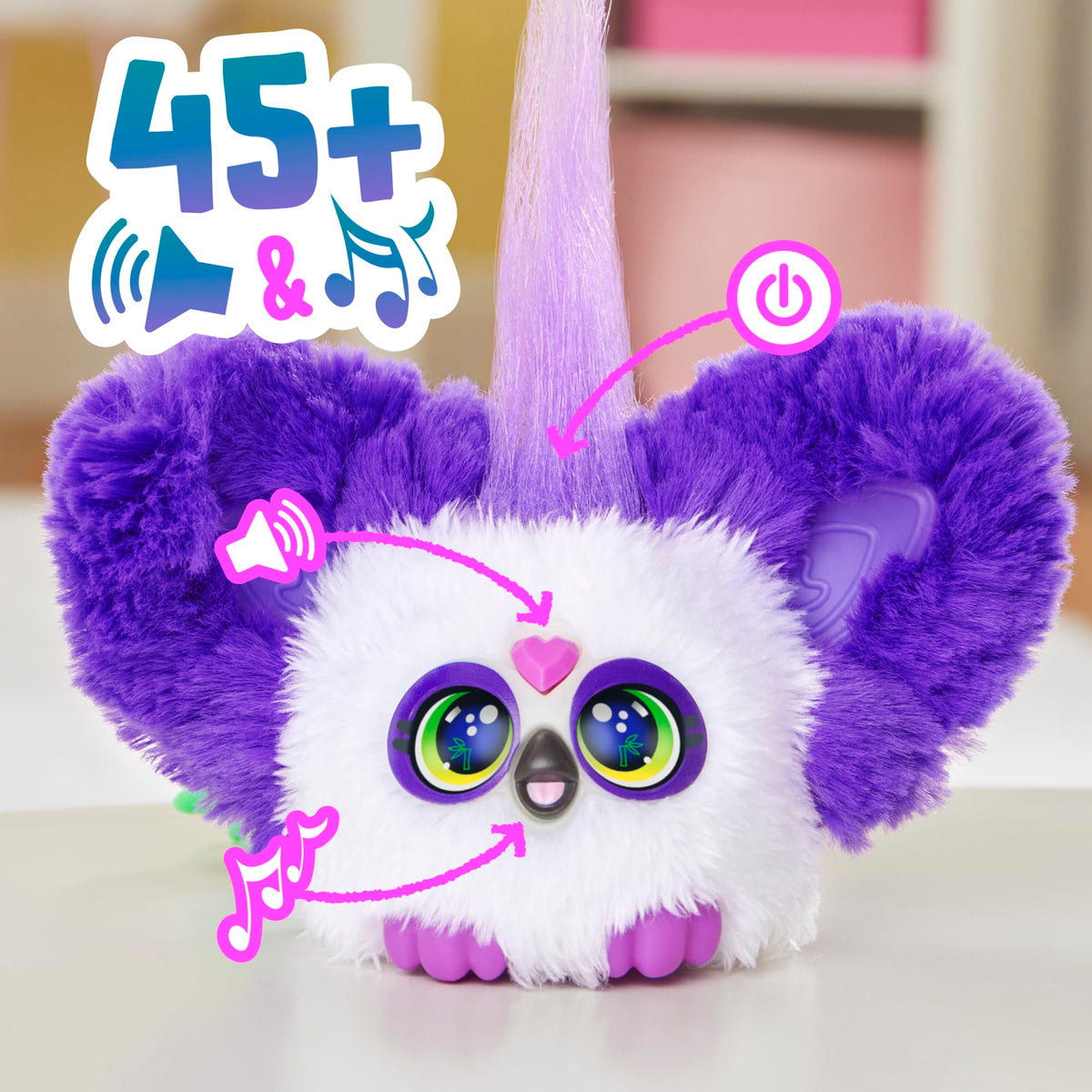 Furby Furblets Bam-Boo Panda Mini Plush — 45+ Sounds, Furbish, Keychain Clip | Ages 6+