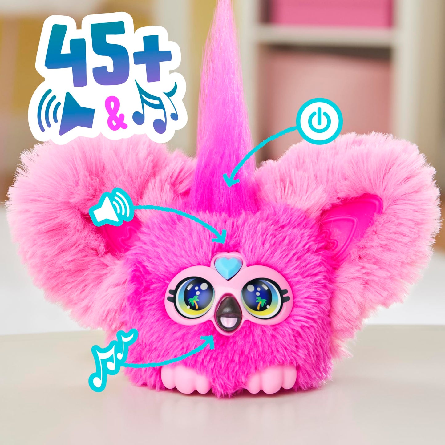 Furby Furblets Flo-Flo Mini Friend: Pink Flamingo, 45+ Sounds, Furbish, Series 5, Ages 6+