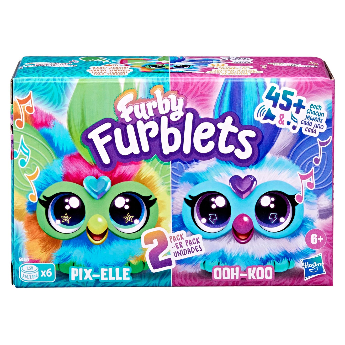 Furby Furblets 2-Pack Pix-Elle & Ooh-Koo – 45+ Sounds Each, Mini Talking Plush Toys | Ages 6+ | Amazon Exclusive