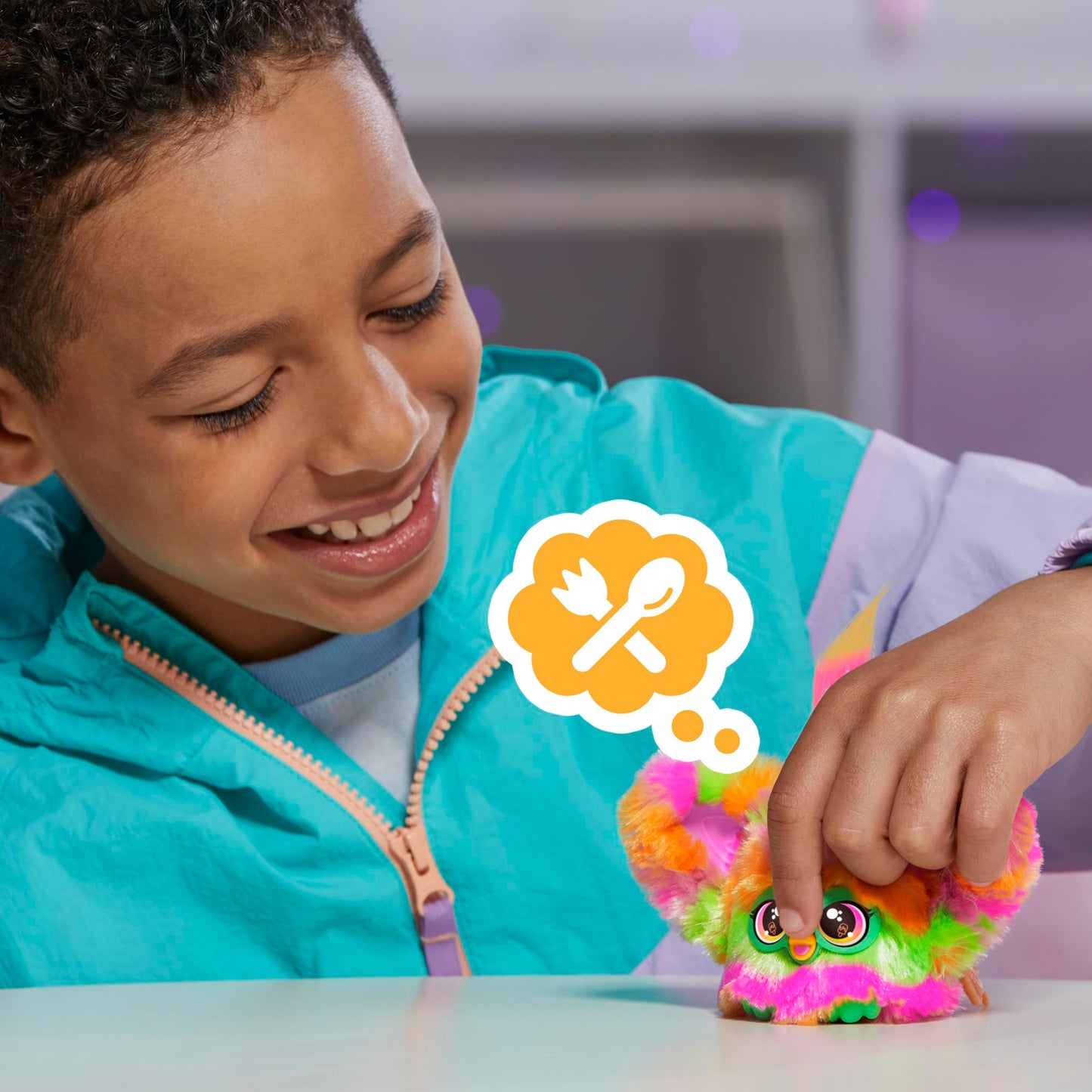Furby Furblets Par-Tay Mini Friend – 45+ Disco Sounds, Furbish Phrases, Backpack Clip