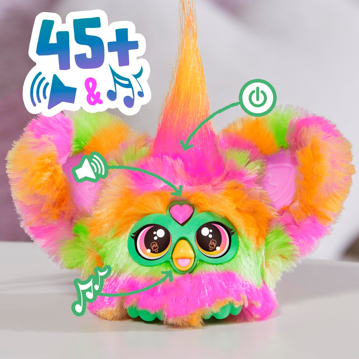 Furby Furblets Par-Tay Mini Friend – 45+ Disco Sounds, Furbish Phrases, Backpack Clip