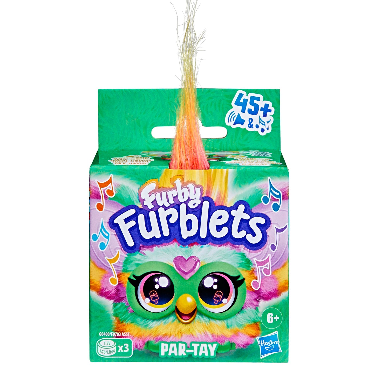 Furby Furblets Par-Tay Mini Friend – 45+ Disco Sounds, Furbish Phrases, Backpack Clip