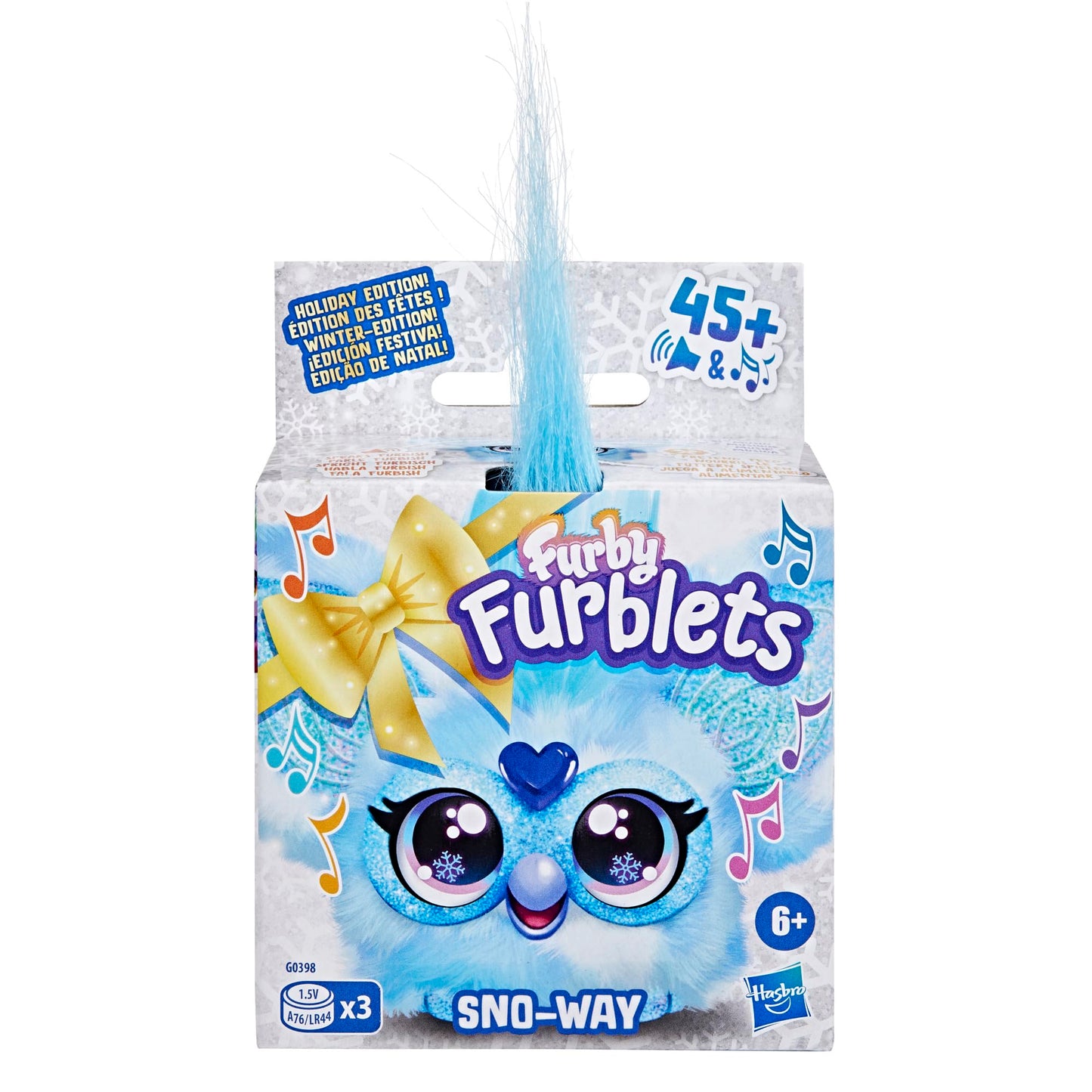 Furby Furblets Sno-Way Holiday Edition Mini Plush – 45+ Sounds, Speaks Furbish, On-the-Go Fun