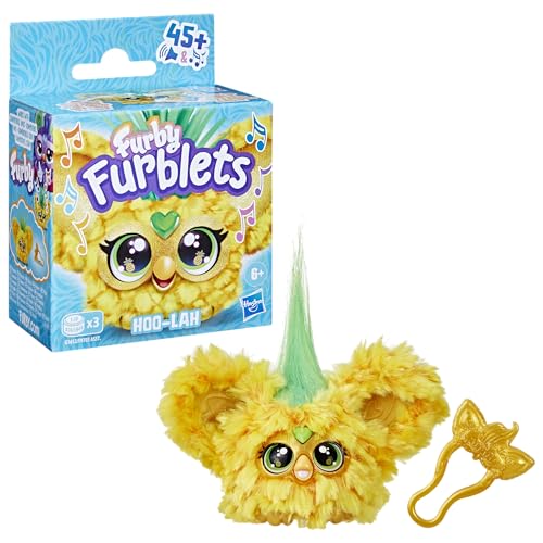 Furby Furblets Hoo-Lah Pineapple Mini Toy — 45+ Sounds, Furby Language, Keychain Clip