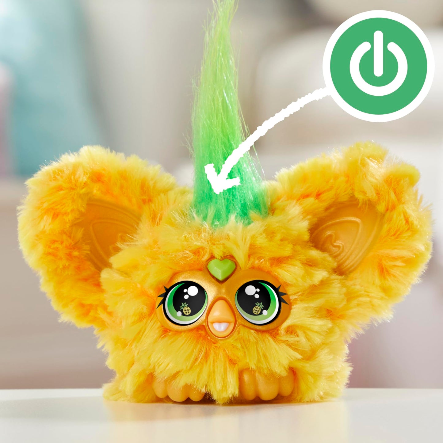 Furby Furblets Hoo-Lah Pineapple Mini Toy — 45+ Sounds, Furby Language, Keychain Clip