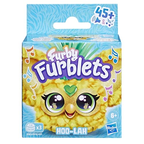 Furby Furblets Hoo-Lah Pineapple Mini Toy — 45+ Sounds, Furby Language, Keychain Clip