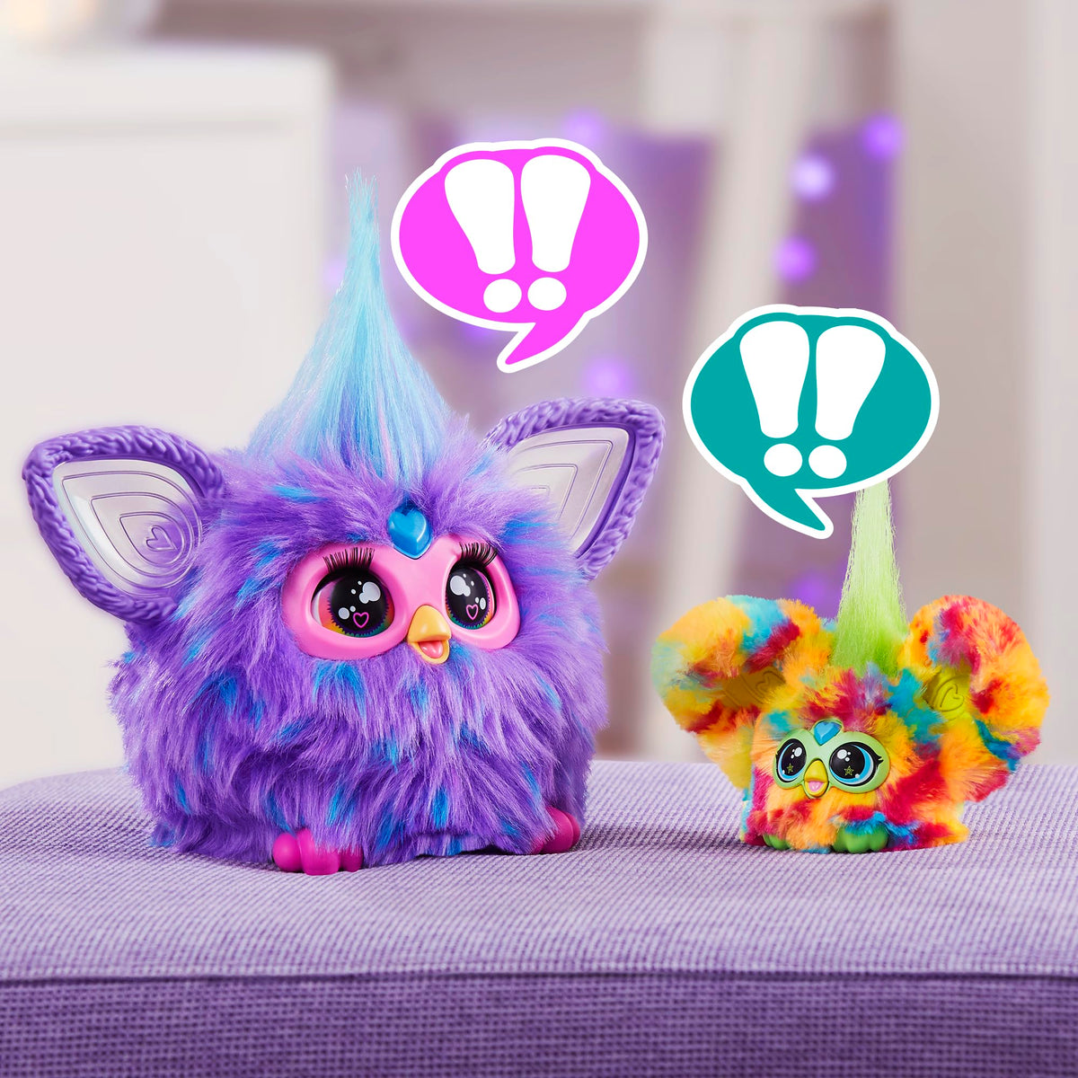 Furby Furblets Pix-Elle Mini Friend – 45+ Sounds, Portable Gamer Plush for Kids