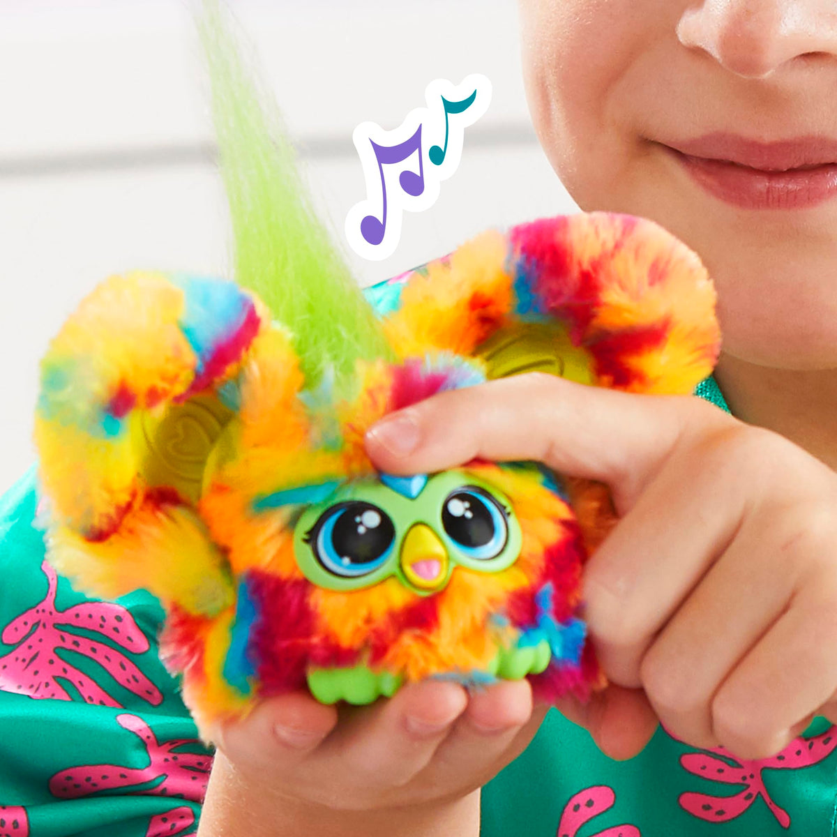 Furby Furblets Pix-Elle Mini Friend – 45+ Sounds, Portable Gamer Plush for Kids