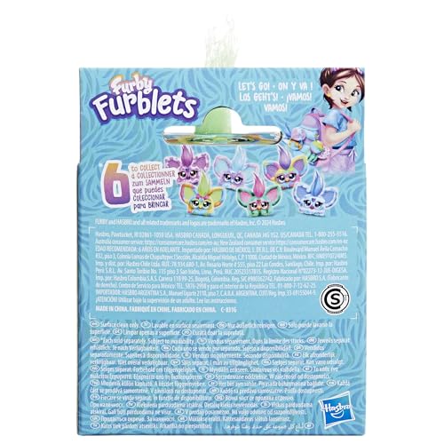 Furby Furblets Pix-Elle Mini Friend – 45+ Sounds, Portable Gamer Plush for Kids