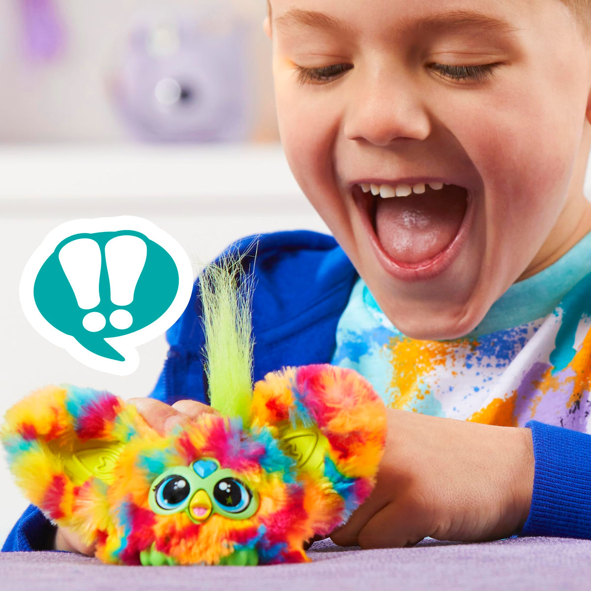Furby Furblets Pix-Elle Mini Friend – 45+ Sounds, Portable Gamer Plush for Kids